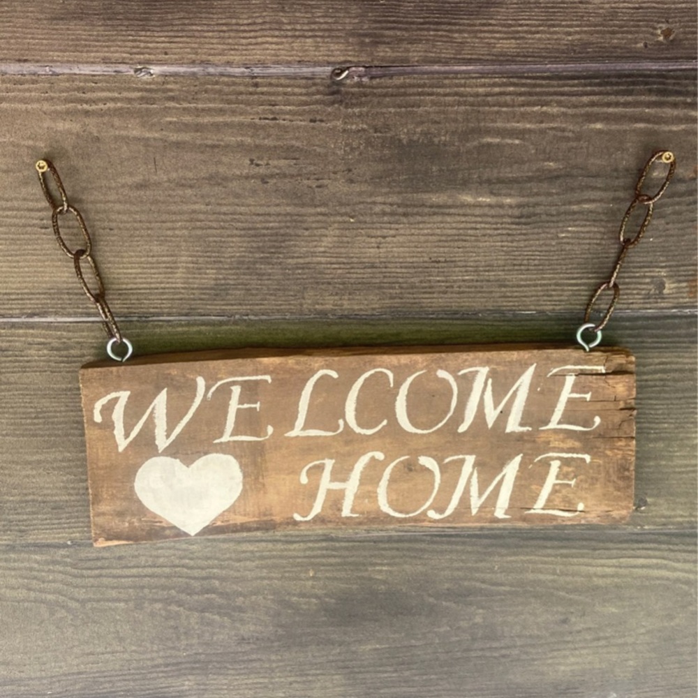 Rustic Welcome Home Wooden Sign